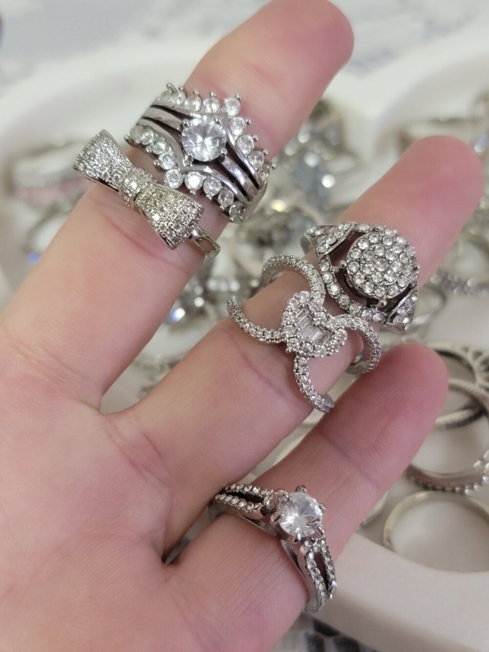 925 Silver Plated Rings - Bundle of 53 - Picture 5 of 13